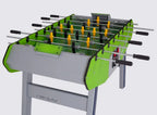 SAM Tempo Evo football table with green cabinet and metal legs
