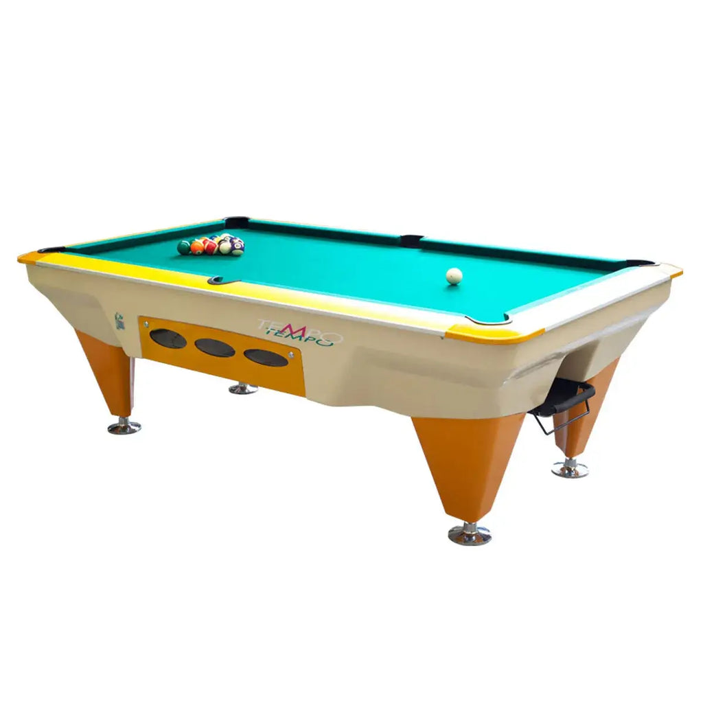 SAM Tempo Outdoor Coin Operated/Freeplay pool table, full table view