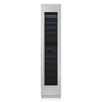 Signature Kitchen Suite 45cm integrated wine fridge with a stainless steel panel, door closed