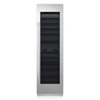 Signature Kitchen Suite 60cm integrated wine fridge with a stainless steel panel, door closed