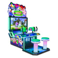 Splash Fight two player laser shooting arcade machine with colourful cartoon cabinet, water cannons and stools