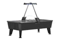 WIK Black commercial air hockey table with a black cabinet, stainless steel playing surface and LED lighting.