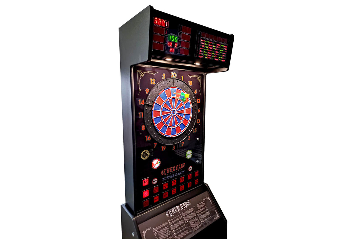 WIK Cyberdart floor-standing darts machine from the side