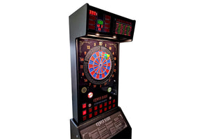 WIK Cyberdart floor-standing darts machine from the side