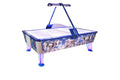 WIK Kick Shot commercial air hockey table with black cabinet, stainless steel playing surface and LED lighting