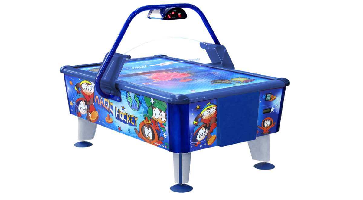 WIK Magic Indoor Air Hockey Table, a compact air hockey table designed for younger players with LED lighting and digital scoring.