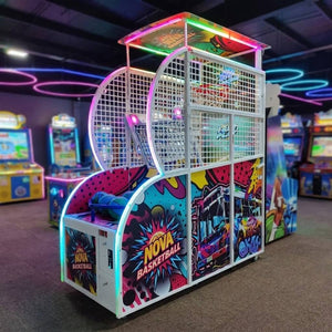 WIK Nova basketball machine glowing in a family entertainment centre