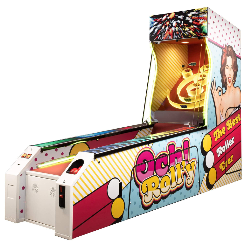 WIK Och! Roll'y alley bowler arcade machine with pop art cabinet and lit target rings