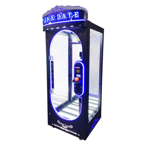 Front view of the black WIK Pink Date prize machine with empty prize window