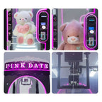 Close-up details of the WIK Pink Date showing the control panel, sign and scissor mechanism