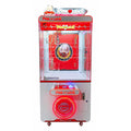 WIK Pink Love arcade claw machine with red and white cabinet, LED-lit sign, anime-style artwork and lit Prize Out chute