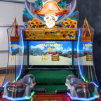 Two water guns facing the screen on the WIK Pirate Island arcade machine