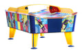 WIK Skate 8ft outdoor air hockey table with LED lighting and digital scoring, set up outdoors